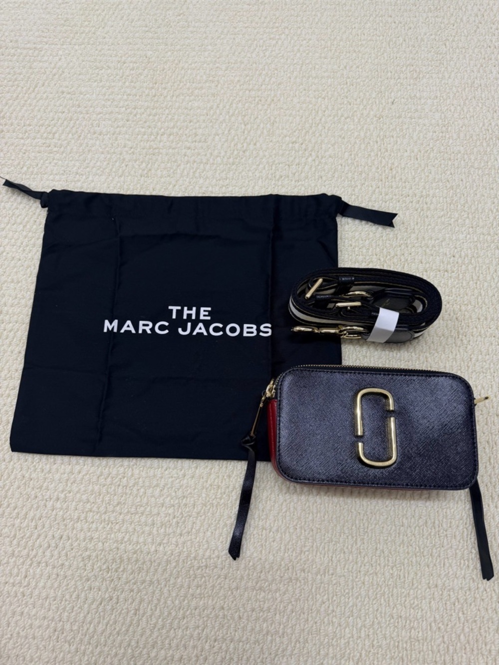 Marc Jacobs Camera Bag Metallic Black Snapshot Crossbody One Size Purse Multi